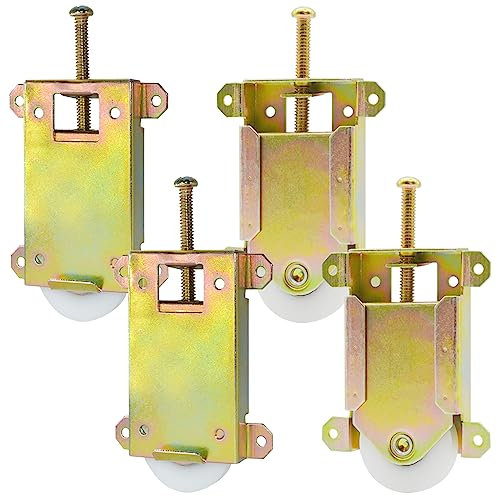 Lot de 4 rouleaux de rechange pour porte de placard pour miroir coulissant - Pour entrepreneurs - Pièce #W8020C ou rigide 1775 - Roulettes à roulement à billes concave POM durable de 3,8 cm