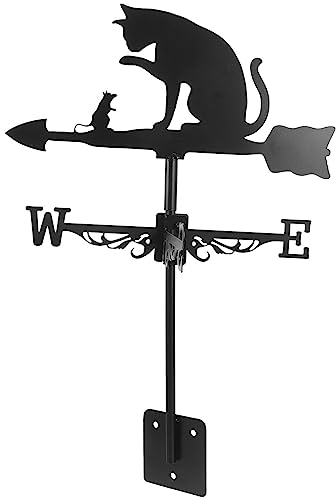 YARNOW Wetterfahne aus Edelstahl, für Garten, Katze, Maus, dekorative Wetterfahne, Windrichtungsanzeiger, Werkzeug für Hof, Terrasse, Rasen