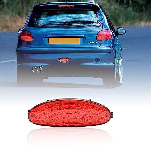 njssjd LED Nebelschlussleuchte kompatibel mit Peugeot 206, 206 CC, 206 SW, 206 GTi rot Rücklicht Montage Nebelscheinwerfer