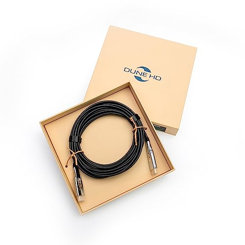 Dune HD Câble HDMI 2.1a professionnel à fibre optique haute vitesse 48Gbps, 10K, 8K / 60Hz, 4K / 120 Hz, 4:4:4, eARC, CEC, HDCP 2.2/2.3, 3D, HDR 10+, Dolby, VR, Gaming PC, TV, Hi-End, RTX 40xx (10m)