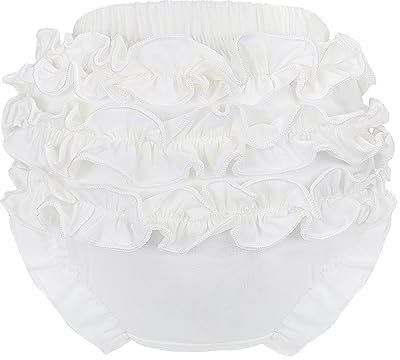 Billion Xin Kleinkind Unterhosen Mädchen Baby Rüschen Höschen Windel Abdeckung Baumwolle Baby Girl Bloomers (Weiß)