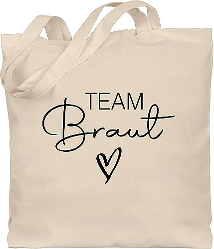 Baumwolltasche - JGA Junggesellenabschied Frauen - Team Braut Crew Bride - Unisize - Naturweiß - beutel tasche bachelorette party jutebeutel stoffbeutel aus baumwolle jungesselnabschied taschen