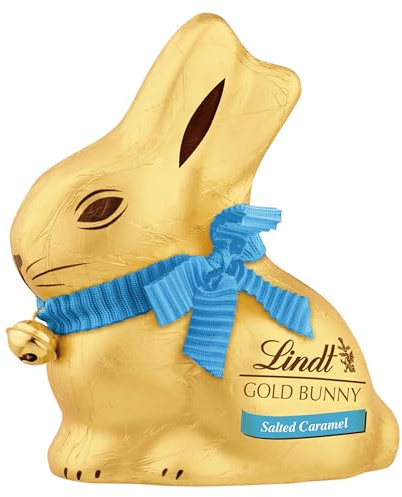 Lindt Gold Bunny, Coniglietto di Pasqua al Cioccolato al latte gusto Caramello Salato, Pasqua, Formato 100 g