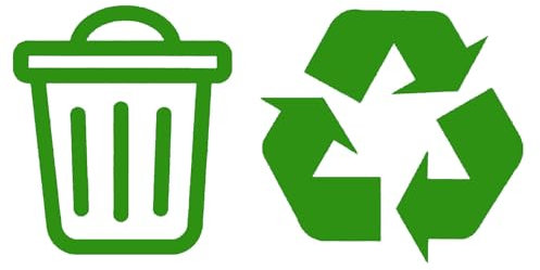 Bin and Recycle Decals Waterproof Bin Decoration - Wheelie Bin Stickers - Kitchen Wall Art - Office Pub Cafe Recycling Labels (Green, Extra Large)