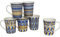 MIELIMON Set de 6 tazas de cerámica de 342 ml Tazas pequeñas de café para espresso, moka y capuchino, Tazas de café de cerámica Tazas de café de diseño Moderno frías y Calientes - Taza con asa