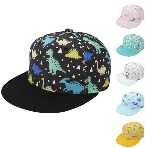 QIYIENDIAN Kinder Baseballkappe Einstellbare Mützen Hut Sonnenschutz Kleinkind Sonnenhüte für Baby Mädchen Jungen (Dinosaur, 2-4Y)