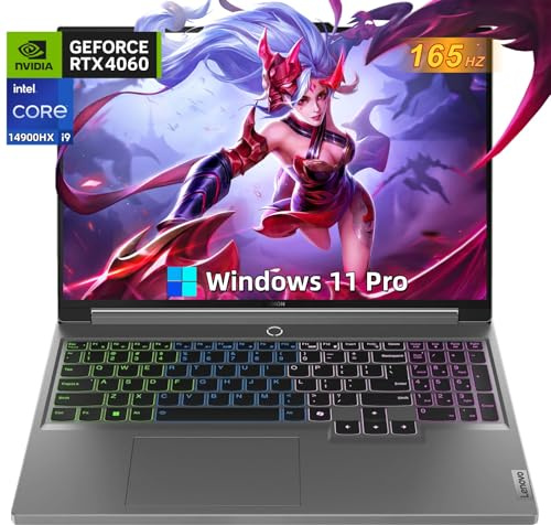 Lenovo Legion 5i Gaming Laptop, 16 2K 165Hz WQXGA Display, Intel 24-Core i9-14900HX, 32GB DDR5 RAM, 1TB SSD, GeForce RTX 4060, Backlit KB, Wi-Fi 6E, Windows 11 Pro & Lifetime Microsoft Office