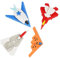 4x Bleistift Radiergummi, Raketen, 3D Raum