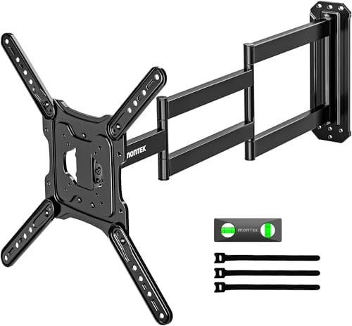 monTEK TV Wandhalterung Lang Arm für 23-65 Zoll Fernseher, ausziehbare 37 Zoll TV Halterung schwenkbar, neigbar, voll beweglich, max. VESA 400x400 mm, bis zu 35 kg