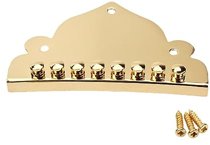 TOYANDONA Metal Mandolin Tailpiece QB01 Golden Finish Ebony for 8 String Quick and Easy Tuning