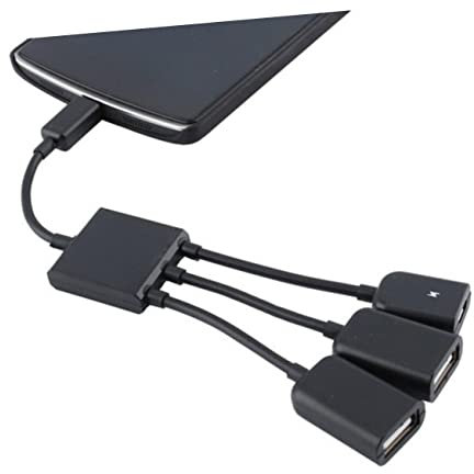 CIYODO Micro Usb Hub Adapter Cable Male to Female Otg Adapter for Fast Data Mice Keyboards Tpe Material Compatible with Phones Tablets