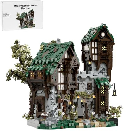 ToyGhillied Mittelalterliche Straße Torwächter Bauklötze Set, DIY Haus modulare Konstruktion, Desktop-Display, sammelbare mittelalterliche Architektur Modell für Erwachsene, MOC-211440, 4570 PCS