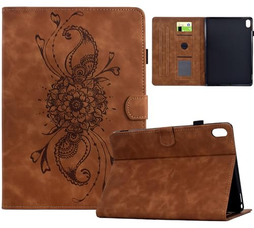 Coque pour iPad (A16) 11ème Génération 11'' 2025/iPad 10ème Génération 10,9 Pouces 2022, Support Multi-Angle PU Cuir Étui Housse de Protection Souple en TPU avec Veille/Réveil Automatique (Brun)