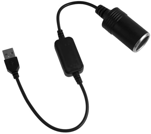 USB C Macho a 12V Coche Encendedor Convertidor Cable de Alimentación, Puerto USB a Cable de Adaptador de Convertidor de Enchufe, de Voltímetro para Cámara de Coche GPS Grabadora de Coche etc