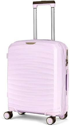 Hard Shell Cabin Suitcase, Expandable, Lilac, Spinner Wheels, TSA Lock