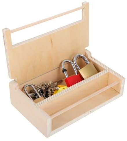 Abaodam Juego de Juguetes Montessori para Niños Caja de Desbloqueo de Madera Actividad Interactiva Desarrollo Cognitivo Juguete Educativo Juego Familiar Actividades de Aprendizaje 1