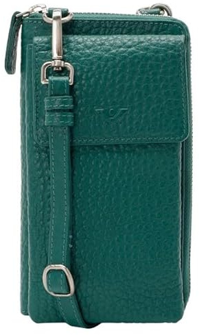VOI Handybörse 70620 BONITA Geldbörse und Handytasche Leder Damen (Smaragd)