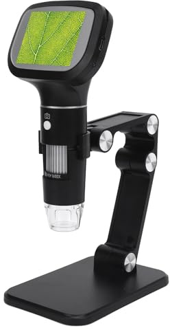 Microscopio Digital Portátil de Mano con Pantalla IPS, Aumento 1600X, Cámara HD para Fotos y Vídeos, Batería Recargable, Microscopio USB para Reparaciones, Educación y Coleccionismo