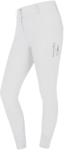 Equinate Damen Reithose Romy - Elegante Reithose mit Kniebesatz Grip Handytaschen und Glitzerapplikationen - atmungsaktiv elastisch rutschfest