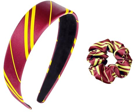 Zauberer Kostüm Accessoires Set – Roter Haarreif & Roter Haargummi für Kinder & Erwachsene, Kostüm Zubehör für Fasching, Karneval, Halloween, Cosplay & Mottoparty