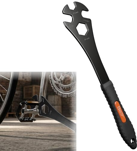 Gnaxyzthor Fahrrad Pedalschlüssel, 4 in 1 Fahrrad Pedalschlüssel,15/16/24 mm Breite, Professionelles Werkzeug für Fahrradpedale, Demontage und Reparatur von Fahrradpedalen, Buchsen und Ösen