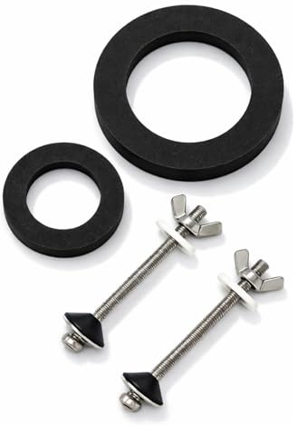Kit Reparación Cisterna WC Universal FLUVIA – Juntas y Tornillos Inox para Sellar Depósito e Inodoro – Evita Fugas de Agua – Compatible con el 90% de Cisternas
