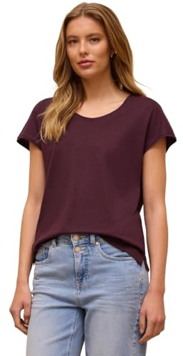 Street One Studio Dropped Shoulder Shirt mit V-Neck Very Berry 34