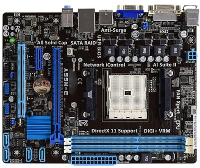 Placa Madre Placa Base Fit For ASUS A55M-E, Socket FM2, 2 DDR3 de 32 GB, Compatible con procesadores A10-6700, A10-5800B, A4-4000 y A6-5400K, Micro ATX.