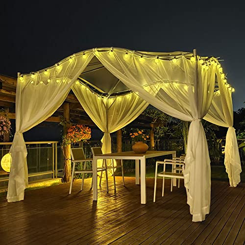 Gazebo per Esterni con tettuccio Rigido con tettoia in Alluminio da Giardino, Doppio Tetto ventilato, reti, Tende e Design dei posti a Sedere, 12' x 12'