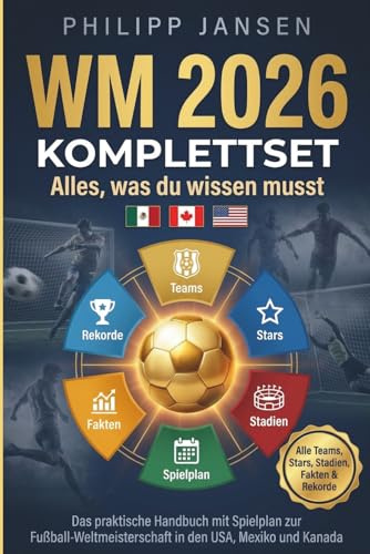 WM 2026 Komplettset - Alles, was du wissen musst: Das praktische Handbuch mit Spielplan zur Fußball-Weltmeisterschaft in den USA, Mexiko und Kanada. Alle Teams, Stars, Stadien, Fakten & Rekorde
