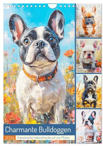Charmante Bulldoggen. Französische Lebensfreude auf vier Pfoten (Wandkalender 2026 DIN A4 hoch), CALVENDO Monatskalender