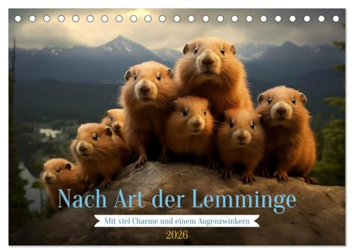 Nach Art der Lemminge (Tischkalender 2026 DIN A5 quer), CALVENDO Monatskalender: Die niedlichsten Fast-Lemminge der Welt! (CALVENDO Tiere)