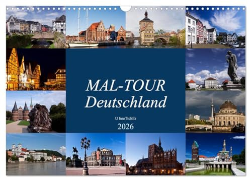 MAL-TOUR Deutschland (Wandkalender 2026 DIN A3 quer), CALVENDO Monatskalender: Highlights beliebter Städte zur malerischen Selbstgestaltung (CALVENDO Hobbys)