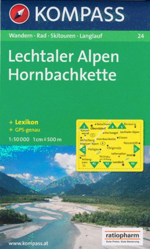 Lechtaler Alpen, Hornbachkette: Wander-, Rad-, Skitouren- und Langlaufkarte. GPS-genau. 1:50.000