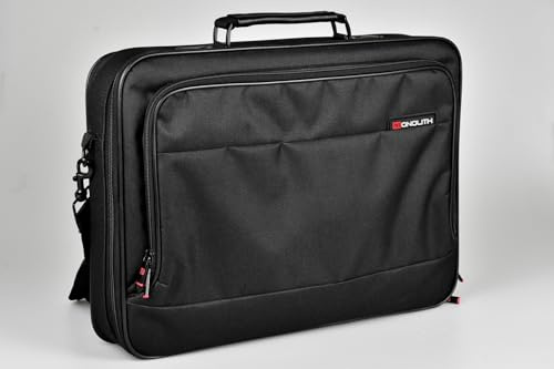 monolith - Gepolsterte Laptoptasche bis 17,6 Zoll | Business Umhängetasche in Schwarz mit Reißverschlusstasche