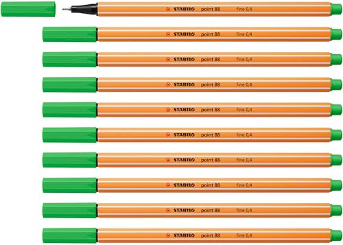 STABILO - Fineliner - point 88-10er Pack - hellgrün