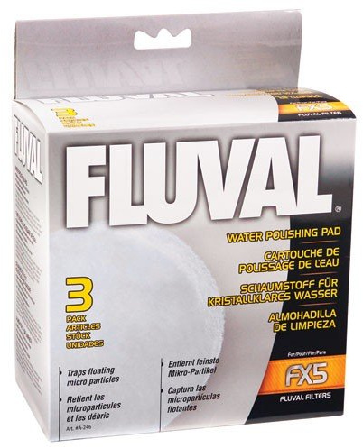Fluval Feinfilter Vlies, für Fluval Außenfilter FX4, FX5 und FX6, 3er Pack