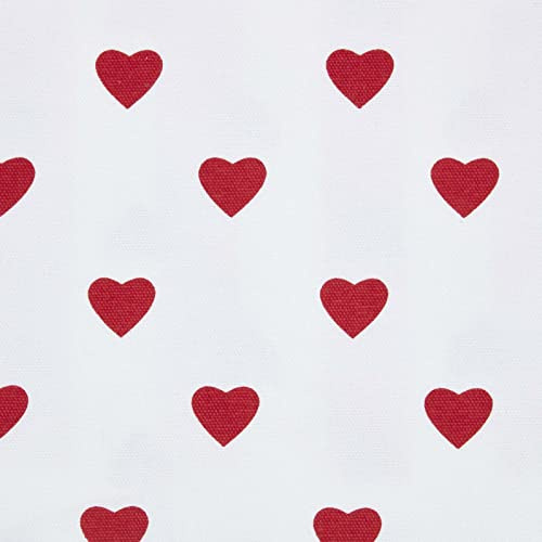 HOMESCAPES Stoff Meterware Hearts rot aus 100% reiner Baumwolle, Breite 150 cm, bedruckter Baumwollstoff, dekorativ, pflegeleicht und robust