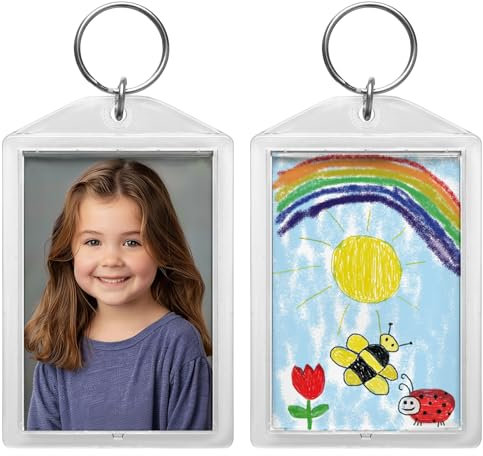 Acrylic Photo Snap-In Keychain - 25 Pack (2 x 3) by Neil Enterprises, Inc.