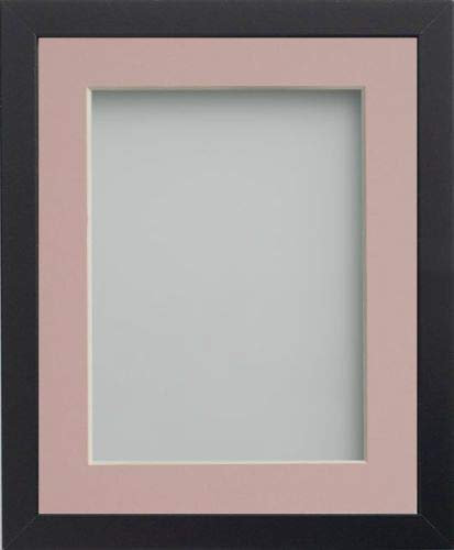 Frame Company Allington Black 14x11 inch Frame With Pink Mount For Image A4 *Choice of sizes* Fitted with Real Glass