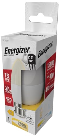 Energizer B22d 6 W, 1 LED BC (Bayonet Cap) Candle Bulb