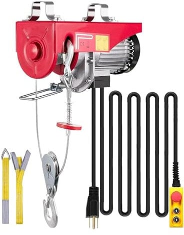 Happybuy Paranco Elettrico, PA600 220 V 1150 W Montacarichi da Balcone in Ghisa e Alluminio per Sollevare Oggetti di Forma Regolare o Irregolare Come Pietre, Alberi, Falciatrici