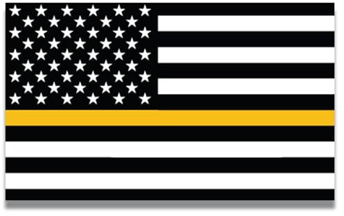 Magnet Me Up Thin Gold Line American Flag Magnet Aufkleber 3x5 Heavy Duty für Auto-LKW SUV in Unterstützung Aller Notdienste Disponenten 3x5 Schwarz, Gold, Weiß