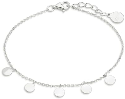XENOX® Plättchen Armband - Damen Halskette aus hochwertigem 925/- Sterlingsilber | XS3691