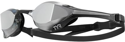TYR Tracer-X Elite Racing Swim Goggles, Silver/Black Mirrored