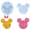 2 PCS Cute Mouse Head Bow Silicone Mold, Key Chain Silicone Mold DIY Topper Decoration, Perforated Resin Clay Mold Crafts Tools Moulds for Silicone Keyring Mold