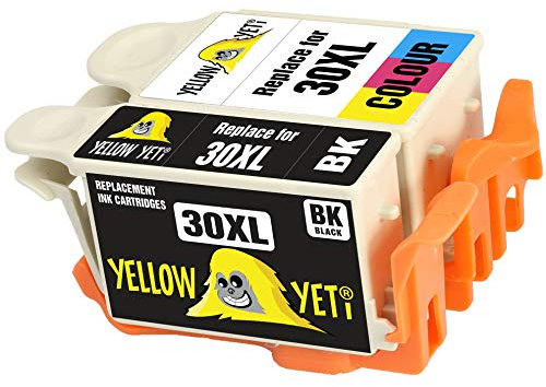 YELLOW YETI Ersatz für Kodak 30 30XL 30B 30CL Druckerpatronen kompatibel für Kodak ESP C100 C110 C115 C300 C310 C315 C330 C360 1.2 3.2 3.2S Hero 2.2 3.1 5.1 Office 2100 2150 (1 Schwarz + 1 Farbe)