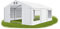 Das Company Partyzelt 3x6m Lagerzelt Universalzelt Moskitonetz wasserdicht weiß mit Bodenrahmen 560g/m² PVC Plane Solide Festzelt Gartenzelt Summer Floor ISDM