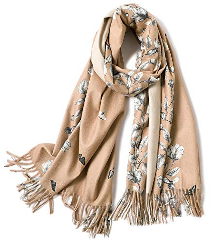 RONGJJ Bandanas Winter Scarf Shawl Wrap, Long Large Warm Thick Reversible Scarves, Joker Soft Double Sided Fashion Classic Wild for Women Wrap, Delicate flower4