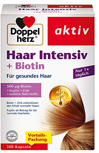 Doppelherz Haar Intensiv – Mit Biotin und Zink als Beitrag zum Erhalt normaler Haare – 100 Kapseln